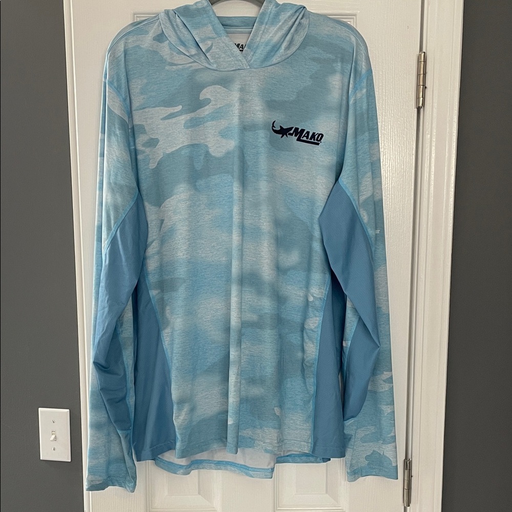 Mako Blue Camouflage Hoodie 2XL